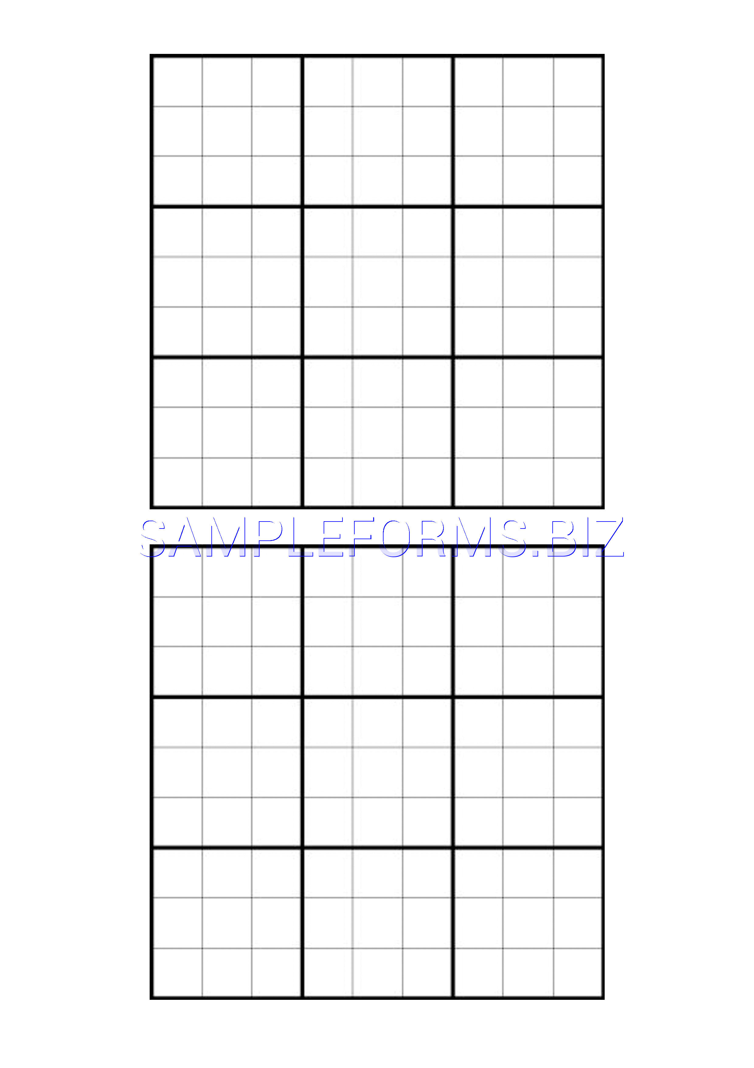 Preview free downloadable Blank Sudoku Grid in PDF (page 1)